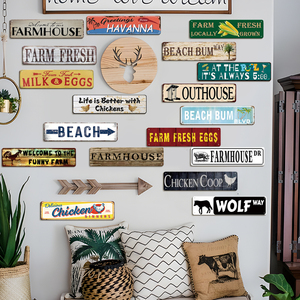 Dilanyu Cartel de chapa en relieve Vintage Colgante de pared Publicidad Carteles de metal - Product Image 2