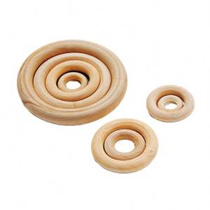 Anillo redondo de madera Natural sin terminar de alta calidad, anillo circular de loto para fabricación de joyas DIY - Product Image 2