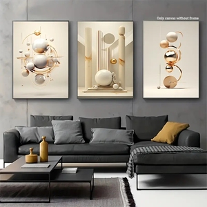 Luxury <strong>Canvas</strong> Prints Golden Black Flower Abstract Painting <strong>Light</strong> Luxury Wall Art Pictures Framed <strong>Digital</strong> for Bedroom Living Room - Product Image 3
