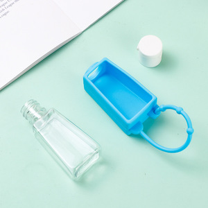 Bouteille trapézoïdale pour animaux de compagnie de 30 ml avec manchon en silicone pour l'emballage de gel désinfectant pour les mains - Product Image 1