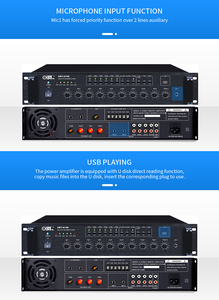 Amplificateur de puissance <span class=keywords><strong>6</strong></span> zones avec <span class=keywords><strong>6</strong></span> boutons de volume séparés 100V 70V 4-16 ohms, amplificateur de mixage audio professionnel - Product Image 5