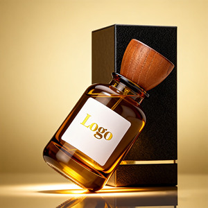 Étiquettes métalliques personnalisées, flacons <span class=keywords><strong>de</strong></span> parfum en verre <span class=keywords><strong>de</strong></span> luxe à pompe fine, capacités 30ml, 50ml, 100ml, avec bouchon en bois et emballage en boîte. - Product Image 4