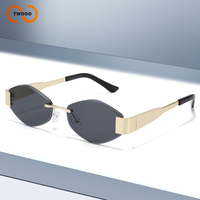 Twooo T1335 Lunettes de soleil homme sans monture tendance pour femme Qualité jambe en métal Logo personnalisé Designer