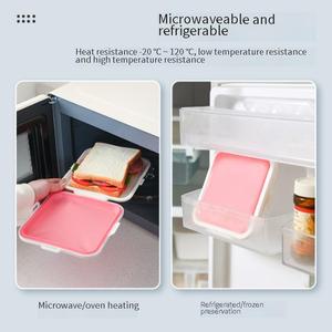 Boîte à lunch portable en silicone pour les employés <span class=keywords><strong>de</strong></span> bureau Les étudiants peuvent être chauffés et scellés Boîte <span class=keywords><strong>de</strong></span> rangement pour la <span class=keywords><strong>conservation</strong></span> du <span class=keywords><strong>pain</strong></span> sandwich - Product Image 3