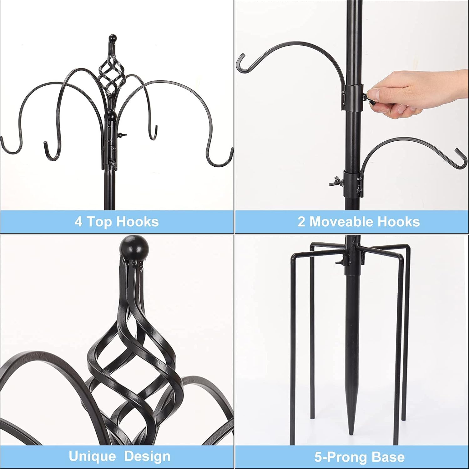 metal complete bird feeding station 4 feeders stand garden wild birds feeders