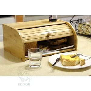 Everyday Use Rectangular Bamboo <b>Bread</b> Storage Container for Food Storage - Product Image 5