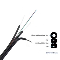 Kabel Fiber Optik Drop FTTH 2 Core Wanbao Outdoor dengan Member Penguat FRP, Kabel Komunikasi Outdoor Terlaris