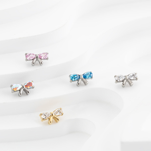 حلق حلزوني مطلي بالذهب عيار 18 قيراط من التيتانيوم مع قفل لولبي، مجوهرات ثقب الأذن للفتيات - Product Image 3