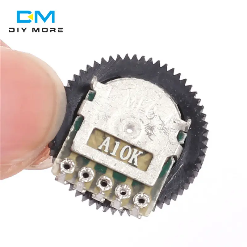 A103 10K Ohm 5 Pins Dial Wheel Potentiometer Audio Stereo Volume Gear Switch Control for Radio MP3 MP4