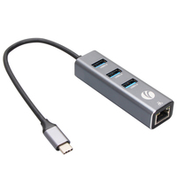 VCOM en Stock 4 puertos USB 3,0 HUB 3 * USB3.0 RJ45 Adaptador Gigabit Tipo-C a Ethernet Accesorios para computadoras portátiles