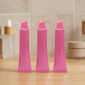 Tube de baume à lèvres rose personnalisé, tube de luxe à presser, 10-30 ml, tubes à lèvres en plastique à presser, conteneur vide avec bouchon à vis - Product Image 5