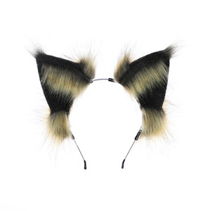 Fascia per capelli fatta a mano con orecchie di <span class=keywords><strong>lince</strong></span>, copricapo in pelliccia di bobcat selvatico per cosplay, feste di Halloween e costumi da animali - Product Image 6