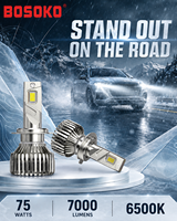 Nouvelles ampoules de voiture universelles 2026 à haute luminosité 7000LM, super lumineuses, lentille de projecteur H11 Bi-LED 6500K, plaque en cuivre, étanches IP68, 12V