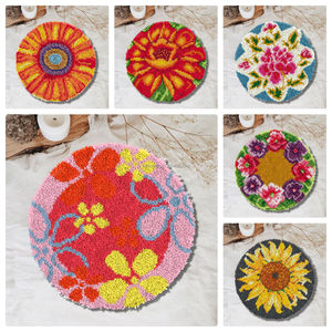 <span class=keywords><strong>Latch</strong></span> <span class=keywords><strong>Hook</strong></span> Kit Cho Người Lớn Tự Làm Thảm Làm Bộ Dụng Cụ Với Preprinted Vải Dễ Thương Mô Hình Lười Hoàn Thành Crochet Thêu Thảm SE - Product Image 2