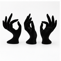 Support de Présentation Personnalisé pour Vitrine, Présentoir à Anneaux Floqué Noir, Support Composé pour Bijoux