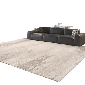 Tapis rectangulaire moderne, couleur unie, antidérapant, pour salon, grande taille, design à boucles - Product Image 1