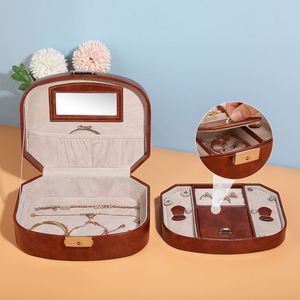 Joyero de terciopelo de cuero PU Embalaje de pulsera de anillo con tapa magnética - Product Image 3