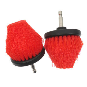 Brosses <span class=keywords><strong>de</strong></span> nettoyage coniques rouges <span class=keywords><strong>de</strong></span> 2,5 pouces, tige <span class=keywords><strong>de</strong></span> 6,35 mm, tête <span class=keywords><strong>de</strong></span> brosse électrique conique pour le nettoyage domestique et automobile - Product Image 1