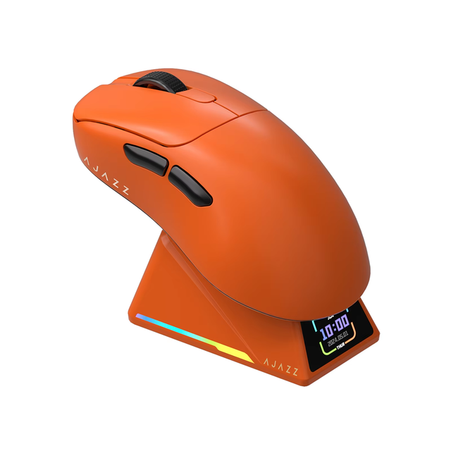 Ajazz AJ179 APEX 8KHz Wireless Gaming Mouse with Smart Display Charging Dock PAW3395 26000 DPI Lightweight 58g Tri-mode Gamer