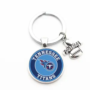 Gantungan kunci Logo Tennessee Titans kustom kualitas tinggi gantungan kunci tim olahraga kelas berat