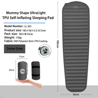 Matelas de camping auto-gonflant en mousse TPU portable, forme momie, pour 1-2 personnes, idéal pour la randonnée et l'escalade