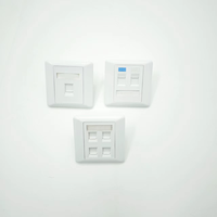 Placa de Red RJ45 de 4 Puertos Tipo 86, Placa de Pared de PC ABS con Impresión de Logotipo, Placa de Red de 4 Puertos Tipo 86
