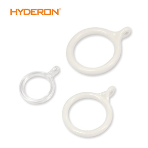 Hyderon <b>Curtain</b> <b>Rings</b> White Plastic Round For Suspension <b>Curtains</b> Convenient Accessory - Product Image 2
