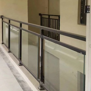 Langlebiges modernes pulver beschichtetes Metallglas-Handlauf geländers ystem für den Innen-und Außenbereich Balkon treppe Villa Mall Badezimmer garten - Product Image 5