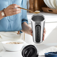Bouteille d'eau pour le sport, Shaker de protéines, en acier inoxydable, de 28Oz, avec fenêtre de mesure Visible anti-fuite et boule de mélange