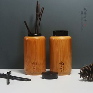 Bamboo Tea Caddy Set With Snap Cap Airtight Storage For Tea Packaging China Origin - Product Image 4