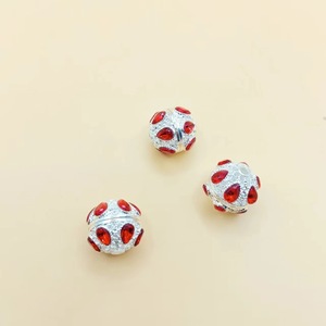 Rhinestone <b>Ball</b> Jewelry Accessory Round Silver Plated With Colorful Zircon For Jewelry Making - Product Image 2
