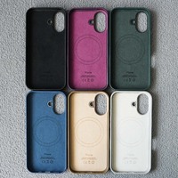 Étui de téléphone en cuir véritable officiel avec logo Animation magnétique pour iPhone 16 Étui en cuir pour Apple Étui en cuir
