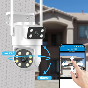 2MP 무선 WiFi 태양 광 발전 패널 IP PTZ 카메라 Eseecloud 360 듀얼 렌즈 4K 실외 WiFi 보안 CCTV 태양 광 카메라 - Product Image 6