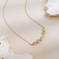Set di Collane con Forme Irregolari Fantasiose in Oro Giallo 18K con Diamanti Creati in Laboratorio, Ciondoli di Moda, Gioielli di Design per Donne