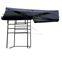 Auvent de camping pour SUV à double poteau 270 degrés sans LED, abri latéral pour voiture, protection solaire imperméable pour l'extérieur