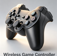 INNOASIA 2.4G Wireless PS2 Game Controller Plastik Transparan Motif Kepingan Salju 4-Tombol Getaran Ganda Kontrol Baterai Isi Ulang