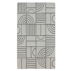 Modern Geometric Area Rug Rectangle Gray Wool Acrylic Tufted Non-Slip Living Room Floor Carpet in wholesale price - Product Image 1