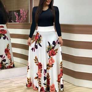 Vestito Estivo Maxi da <span class=keywords><strong>Donna</strong></span> <span class=keywords><strong>Taglie</strong></span> Forti con Stampa Floreale Girocollo <span class=keywords><strong>Elegante</strong></span> e Casual - Product Image 2