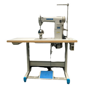 Máquina de coser de cabezal alto de una aguja para pelucas, máquina de coser de poste de una/doble aguja con puntada de seguridad - Product Image 1