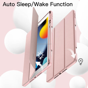 Cho <span class=keywords><strong>iPad</strong></span> 9th/8th/7th thế hệ trường hợp 10.2 inch funda với Apple Bút Chì Chủ Slim Tablet bìa với mềm TPU trở lại tự động ngủ - Product Image 5