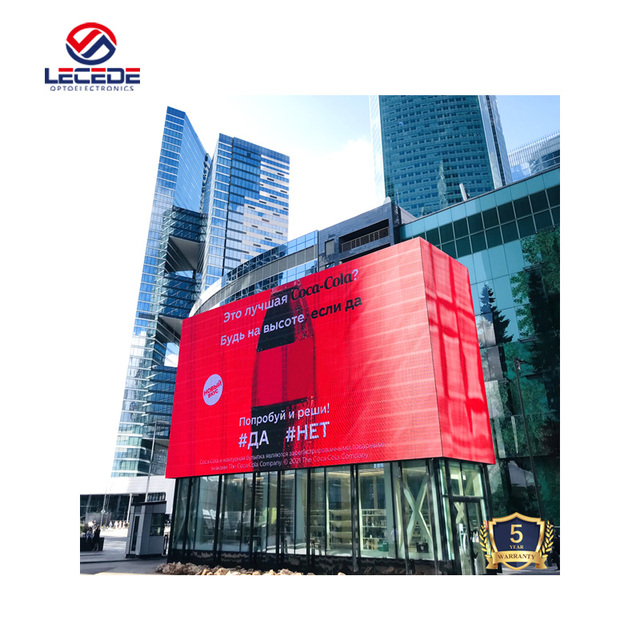 P3.91 Window Exterio Transparent Glass Media Facade Panel Slim Advertising Flex Outdoor Mesh LED Display