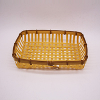Panier à frites rectangulaire en PP tissé imitation bambou, qualité alimentaire, facile à nettoyer, durable, imperméable, résistant aux moisissures, pour utilisation en restauration rapide et snack-bars