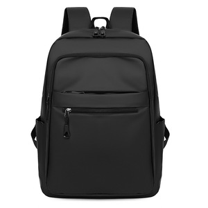Sac à dos multi-poches tendance transfrontalier, sac d'école décontracté noir grande capacité, sac à dos de voyage, qualité export - Product Image 1