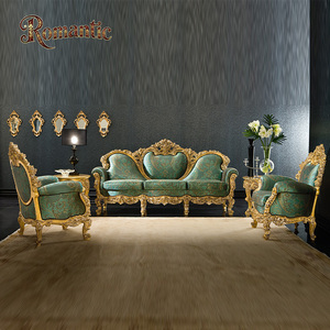 أثاث غرفة المعيشة الكلاسيكي الأنيق ، أثاث باروكي مخصص من الخشب الصلب ، منحوت يدويًا ، قماش برتقالي رومانسي ناعم ، أريكة روكوكو مسند ظهر - Product Image 2