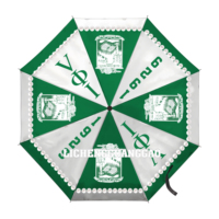 Parapluie pliable à poignée courte avec design personnalisé de lettres Sorority Jack and Jill en perles, parapluie automatique d'extérieur, pare-soleil