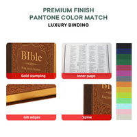 Service d'impression en gros sur mesure, fourniture OEM, couverture en cuir PU de qualité supérieure, cadeau religieux personnalisé, Bible d'église en gros