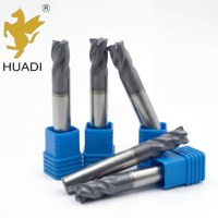 Fraise à queue en carbure monobloc 4 dents à bout plat HRC55/60 revêtue pour usinage CNC, gravure et acier moulé