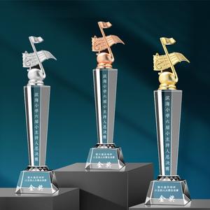 Hot Selling Creative Music Singing Trophy Einzigartige Custom Award Crystal Resin Trophy - Product Image 3