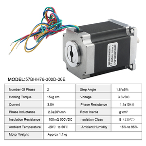 Hot Nema23 23hs7628 4 Lead 57 Stepper Motor 76Mm As 6.35/8Mm Tb6600 4a Driver Voor 3d Printer Cnc Gravure Freesmachine - Product Image 3