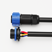 Connecteur circulaire étanche M25 à 4 broches, à visser ou à souder, 30A 300V IP67, mâle-femelle, pour montage sur panneau, pour équipement